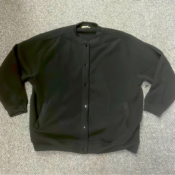 🌸3/$30🌸 TURTLE BAY | snap front fleece jacket Black - Picture 2 of 3